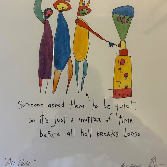 Brian Andreas Framed Art Print "All Hell" 2002 - Picture 2 of 5